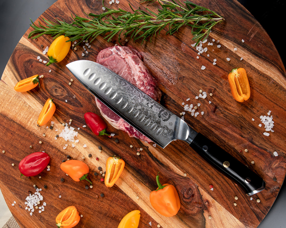 Regalia Emperor Series 7” Santoku Knife w/ Scalloped Edge AUS10V