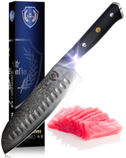 Regalia Emperor Series 7” Santoku Knife w/ Scalloped Edge AUS10V Japanese 67 Layers Damascus Steel