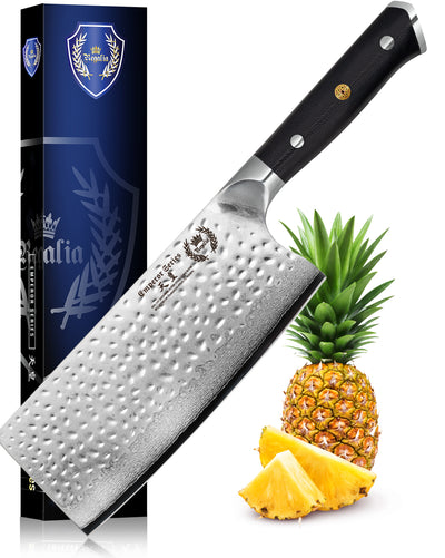 Regalia Emperor Series 7” Cleaver Knife w/ Hammered Finish AUS10V Japanese 67 Layers Damascus Steel